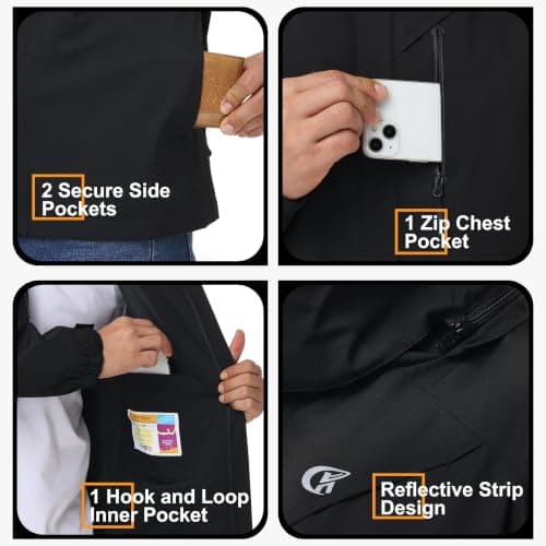 yuyangdpb Mens Waterproof Jacket Lightweight Hooded Raincoat — view 5