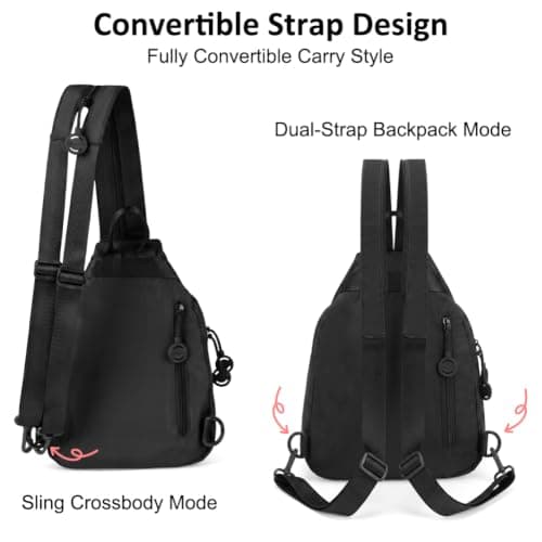 AUAUY 3 in 1 Anti-Theft Travel Tote Bag, Waterproof Oxford, Black — view 4