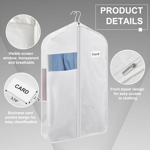Ribbonlic 1 Pcs 40 Inch Organic Cotton Garment Bag Breathable — view 2