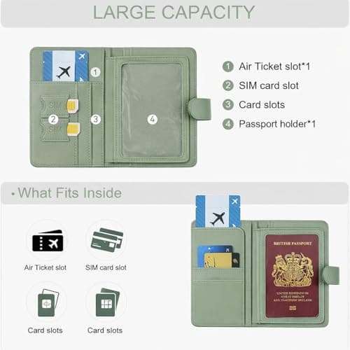 HAPPOW Passport Holder Travel Wallet RFID Blocking, PU Leather — view 3