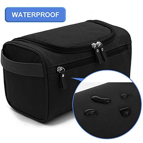Wash Bag Mens,AOBETAK Large Hanging Waterproof Toiletry Bag with Mesh and Zip Compartment,Overnight Gym Shaving Travel toiletries Set kit for Men Women Ladies Gents Girls,Black — view 4