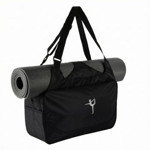 mophrati Sports Duffel Bag Travel Carry Bag Dance Yoga Mat,Black