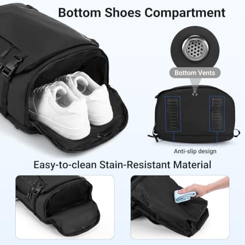 HOMIEE 40L Travel Backpack, 17.3 Inch Laptop Bag with Vacuum Bags and Pump — view 4