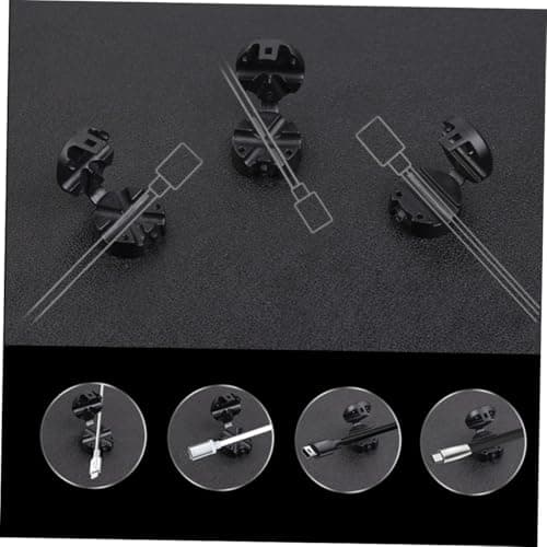 IWOWHERO Carbon Fiber Magnetic Cable Organizer Clip, Magnetic Cable Holder for USB Cords, Wire Management Accessory for Desk and Travel — view 6