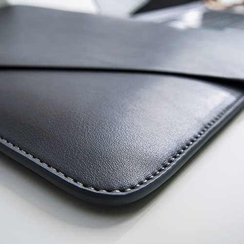 Benfan 4 Pack PU Leather Laptop Sleeve Case Compatible with MacBook Pro A2442, Old MacBook Pro Air 13, Surface Laptop 13.5, Thinkpad X1 Carbon 14 (Dark Grey) — view 5