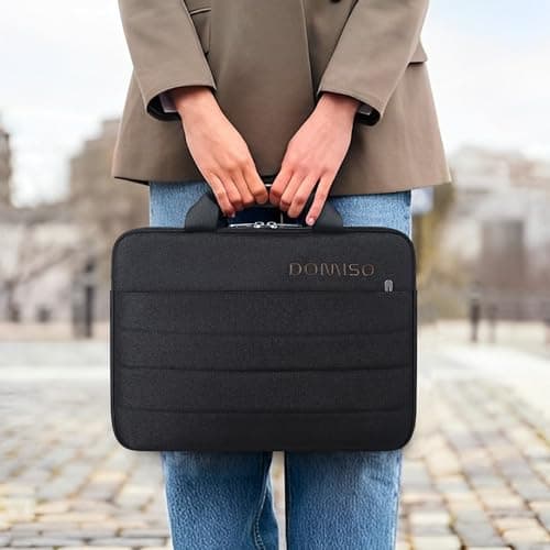 DOMISO 15.6 inch Laptop Sleeve Waterproof Carrying Handbag Laptop Briefcase Compatible with MacBook Air/MacBook Pro/Dell Precision/MateBook/HP ZBook/15 Surface Laptop/Lenovo,Black — view 2