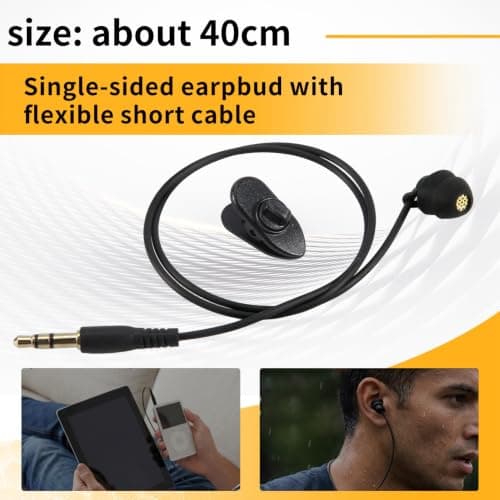 Xuzxinze Earphones Short Cable Mono Headset 3.5mm Jack for Mobile Devices — view 3