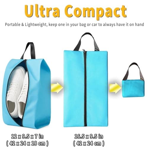 Travel Shoe Bags 2 Pack – Water-Resistant Zipper Pouches with Handle, Lightweight Storage Organisers for Packing and Home Closet — view 4
