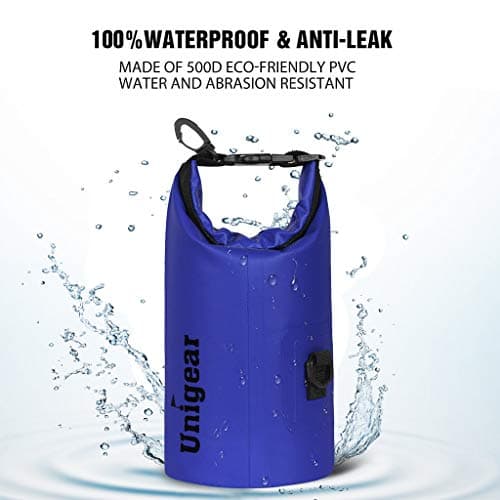 Unigear Dry Bag 2L/5L/10L/20L/30L/40L Waterproof Dry Sack Roll Top with Phone Case and Long Adjustable Shoulder Strap for Boating/Kayaking/Fishing/Rafting/Swimming/Camping/Snowboarding — view 2