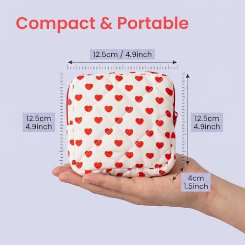 SINJAETRQ 2PC Portable Period Bag for Teen Girls and Women, Cute Polyester Sanitary Bags with Zipper, Reusable Menstrual Pad Storage Pouch for School Travel, First Kit Gift — view 3