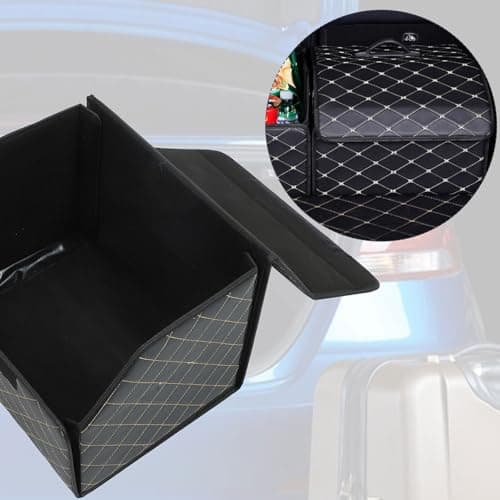 PRETYZOOM Foldable Vehicle Trunk Leather Storage Box for Car Organising — view 4
