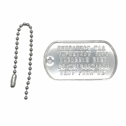 Military Dog Tag Stainless Steel Single Keychain, Emergency, Luggage Tag Set (Camouflage Green) — view 6