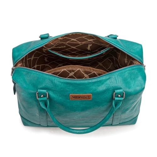 Wrangler Duffle Bag for Travel Large Weekender Bags for Women Waterproof Carry On Overnight Bag, Turquoise, L, Minimalist — view 5