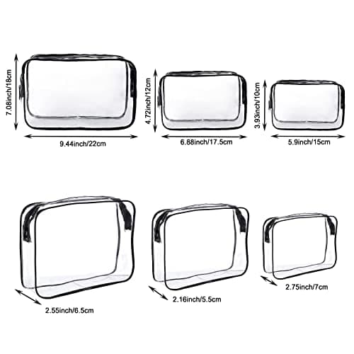 AWAVM Clear Travel Toiletries Bag 3 PCS Portable Waterproof Toiletry Bags for Women and Men Clear Makeup Bags PVC Cosmetic Bag Travel Accessories Wash Bag for Travelling and Holiday — view 2