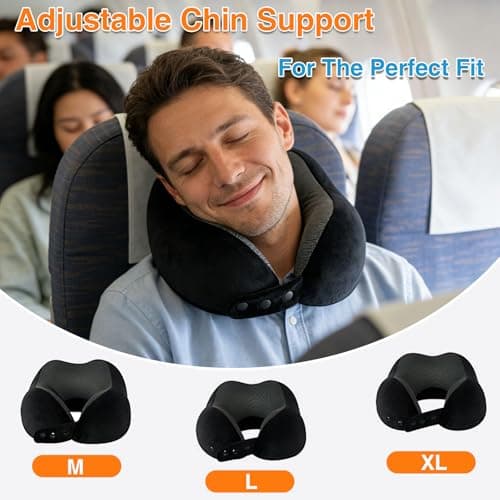 YAWAHOME Travel Pillow for Airplane, Memory Foam Neck Pillow for Travel — view 3