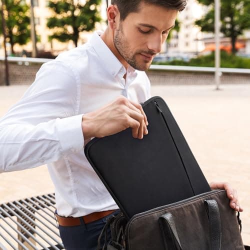 HEDUGO 13 Inch Laptop Sleeve Portable Laptop Case with Accessory Pocket Compatible with 13" MacBook Air M4 M3 M2 M1/Pro M2 M1, 14" MacBook Pro Soft Carrying Cover Padded Computer Pouch Cover — view 6