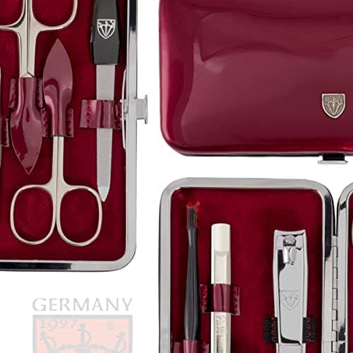 3 Swords Germany - brand quality 8 piece manicure pedicure grooming kit set for professional finger & toe nail care scissors clipper fashion leather case in gift box, Made by 3 Swords (6639) — view 5