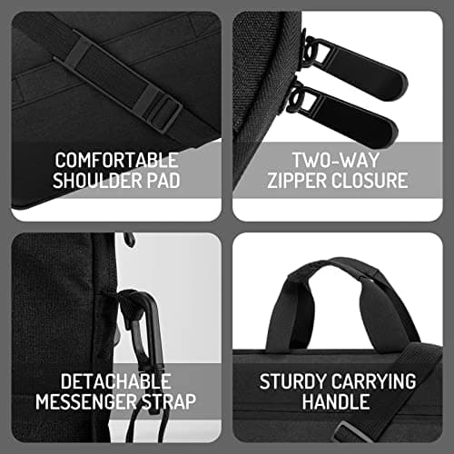 MicaYoung 14-15 Inch laptop Shoulder Messenger Bag Carrying Case Briefcase Slim Protective Computer Sleeve with Handle Strap Pocket for MacBook Acer ASUS HP Surface Dell Chromebook, Black — view 4