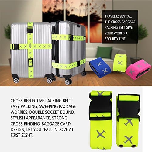 Bansga Luggage Strap Suitcase Belts Travel Accessories 2-Pack-Green — view 4