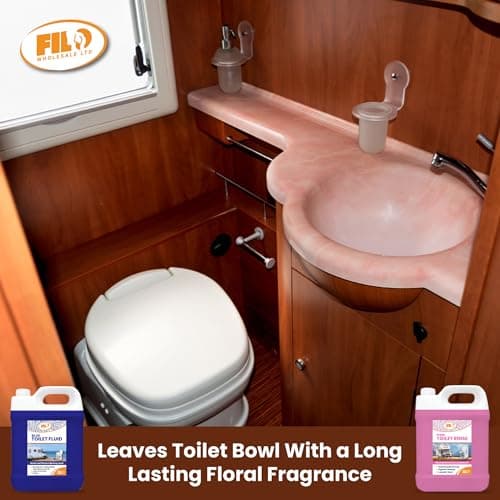 Filo Blue Toilet Fluid 5L & Pink Toilet Rinse 5L - Caravan Toilet Chemicals (10L) for Motorhomes, Campervans & Portable Cassette Toilets - Eco-Friendly Waste Breakdown, Up to 50 Treatments Each — view 6