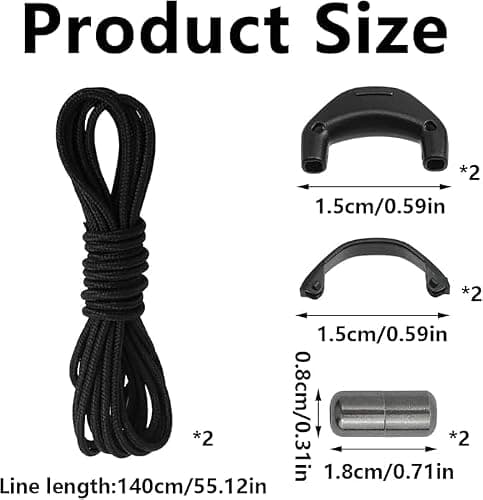 Quicklace Replacement Kit for Salomon, No Tie Elastic Shoe Laces with Lock — view 2