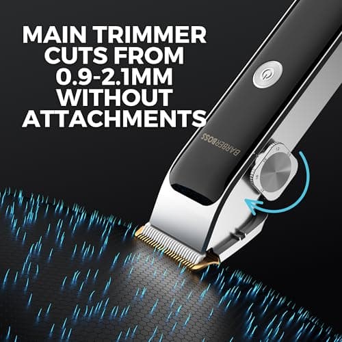Barberboss Beard Trimmer Kit for Men, 2 Cordless Hair Clippers with Precision Dial, Men’s Facial Clippers, LED Indicator & USB Charging, Portable Grooming Set — view 5