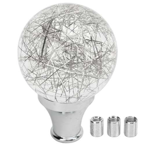 Tbest Universal Car Gear Knob Silver with 3 Adapters (Silver) — view 6