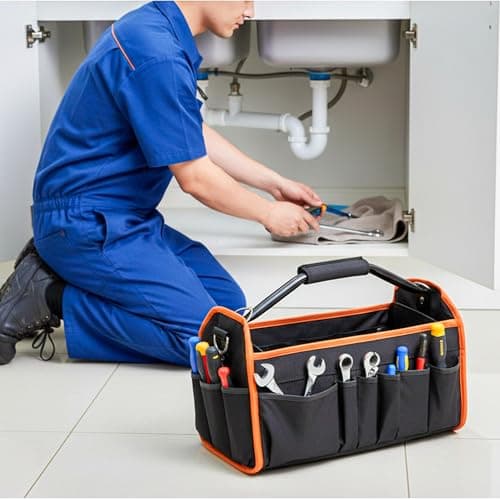 Professional Grade Tool Bag, 16-inch with Waterproof Design, 14 Pockets, Tubular Handle with Foam Grip, Adjustable Shoulder Strap, and Collapsible Design - Store Your Tools with Confidence — view 6