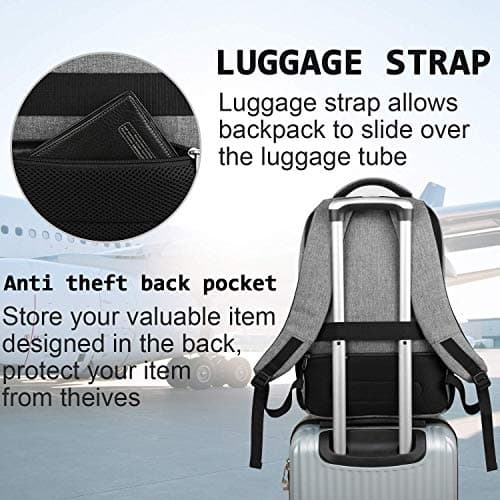 KASIBON Laptop Backpack for Men, Anti-Theft Travel Backpack Business — view 6