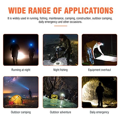 BORUIT LED Head Torch Red White Light Headlamp [2 Pack] AAA Battery Super Bright 4 Mode Headtorch for Kids Adult Camping Running Hiking Fishing Headlight Gear — view 6