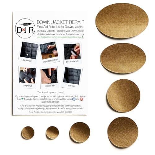 Self‑Adhesive Ripstop Nylon Repair Patch Kit – 30‑Second Fix for Tents, Jackets, Sleeping Bags, Backpacks & Beach Gear – Festival, Camping & Vanlife Essential – 7 Pre‑Cut Patches (Gold) — view 2