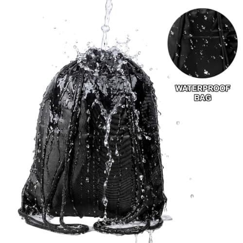 WESTWOOD FOX Drawstring Gym Bag String Bags Gym Sack Backpack PE Bags for Women Men Trainer Swimming Bag Travel Beach School Holidays Suitable for Sports,kids,Boys,Girls (Jet Black, 1 pc) — view 6