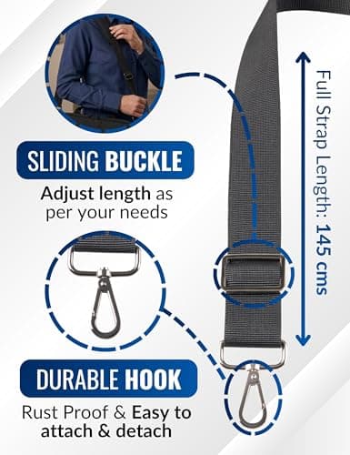Replacement Handbag Straps - Black Universal Shoulder Strap for Bags — view 4