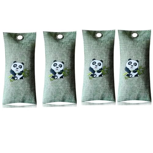 4 PCS (4 x 75g) Activated Charcoal Odor Absorber,Bamboo Air Purifying Bags,Odor Eliminator for Strong Odor,For Natural Car Air Freshener,Shoe Deodoriser, Home,Pet,Closet Odour Eliminators