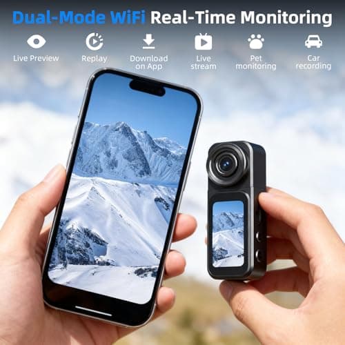 Aroeally POV Mini Thumb Camera - 2.7K 30FPS Wearable Action Camera, 180° Rotatable Lens, 1.47" IPS Touch Screen, WiFi Sports Camera, Magnetic Mount, Pocket Camera for Vlogging, Cycling, Travel — view 5