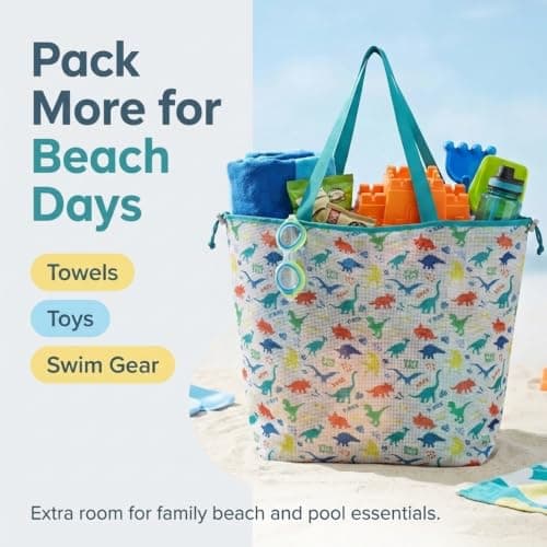 Haelyze Extra Large Mesh Beach Toy Tote Bag – Drawstring Swimming Bag — view 3