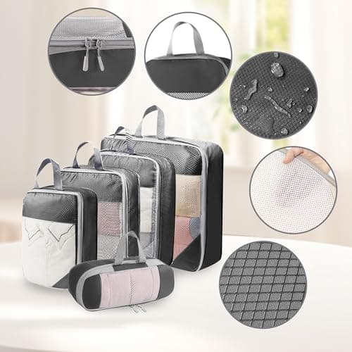 SYEXDZON Compression Packing Cubes, 8pcs Travel Organisers — view 3