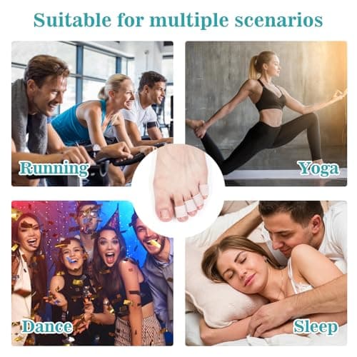 20 Pcs Silicone Toe Sleeves Protectors Breathable Pinky Toe Covers Soft Toe Covers Corn Pads Toe Tube Cushions for Women Men Pain Relief Rubbing Corns Calluses Blister Bunion Hammertoe — view 3