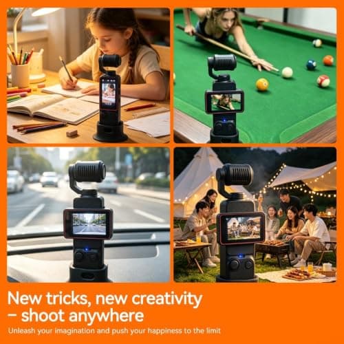 Linhexis 1080P Vlogging Camera with 180° Auto-Rotating Lens(Orange) — view 2