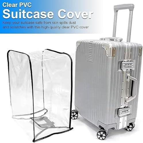 ATEK PVC Suitcase Cover, Clear Luggage Cover Protector, Waterproof Travel Suitcase Cover, Transparent Scratch-Resistant Luggage Case Protector, Reusable Dustproof Baggage Cover for Travel and Storage — view 3