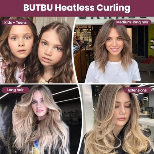 BUTBU Heatless Curlers Headband, 5PCS No Heat Hair-Curlers and Rollers — view 5