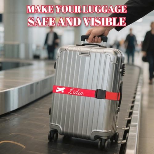 Personalised Suitcase Straps with Embroidery, Adjustable Luggage Strap, 1pc — view 4