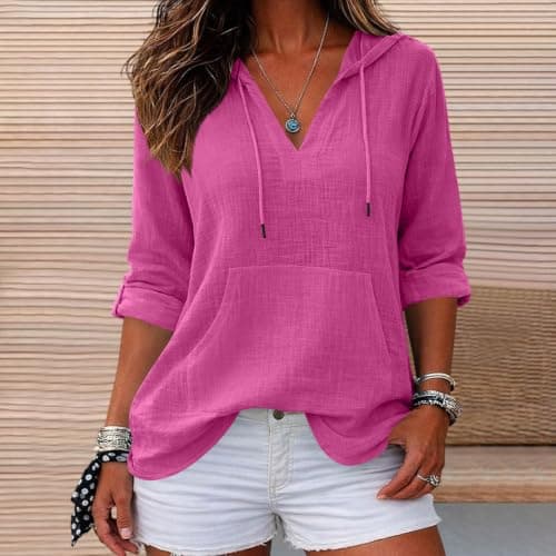 Women's Overhead Hoodie, Sweatshirt, for Road Trips and Walking, Sweat Top — view 3