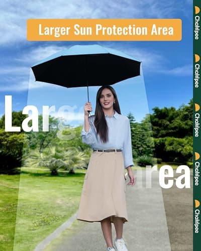 Chakipee Umbrella Windproof Strong Compact Umbrellas - Automatic Umbrella for Women and Men, Portable Folding UV Umbrellas for Travel - Fits Car & Backpack for Sun, Wind and Rain — view 2