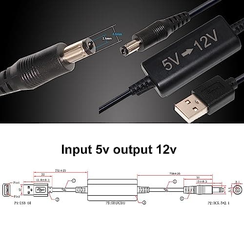 Step Up Converter,KUNCAN 5V to 12V 1A USB Step Up Voltage Transformer DC Power Cable with Barrel Jack Booster Module(5V-12V) for Camera, Desk lamp, Speakers, Blue Tooth Headset — view 2
