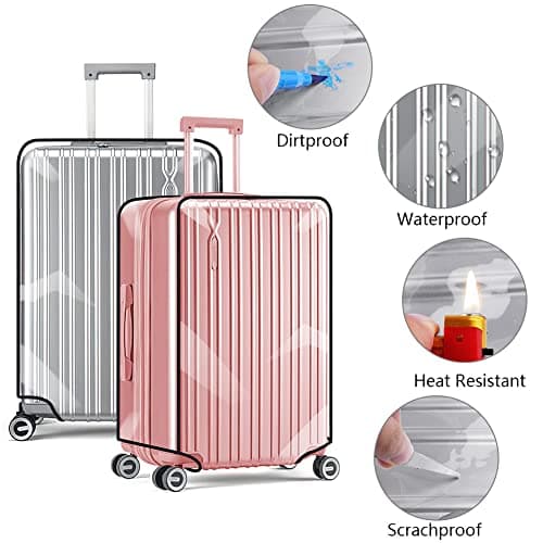 Flintronic Travel Luggage Clear PVC Cover, Reusable Suitcase Protective Cover, Washable, 24 Inch, with Luggage Tag*1 — view 4