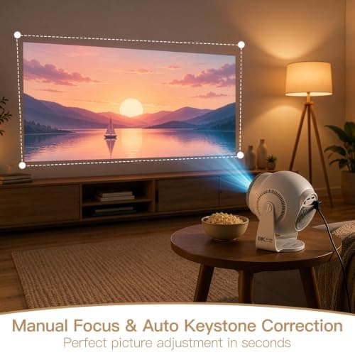 Minifactory Mini Projector, Android 14 Smart Projector with WiFi 6 & Bluetooth 5.4, Auto Keystone Correction, Portable 1080P Home Cinema Projector for Bedroom, Camping & Outdoor Use — view 4