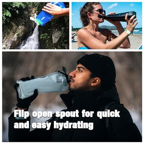 Vapur Flexible, Collapsible Wide Mouth Anti-Bottle with Detachable Carabiner, 23 Ounce, Whiteout, Pack of 1 — view 6