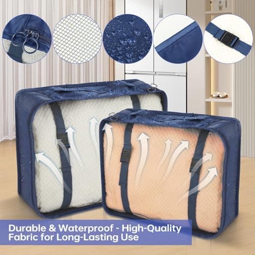 7-Piece Packing Cube Set for Suitcases, Waterproof Travel Organizer Bags for Clothes, Shoes, Cosmetics & Accessories, Lightweight Luggage Organizer Set for Travel, Business Trips & Vacation — view 2