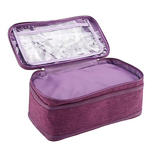 AKLOSIPY Portable Travel Storage Underwear Bra Socks Bag USB Cable Tech Accessory Case – Compact .5” X .5” X 3.” Multi-Compartment Packing Pouch for Women Men Digital Nomads Gym Business (Purple) — view 3